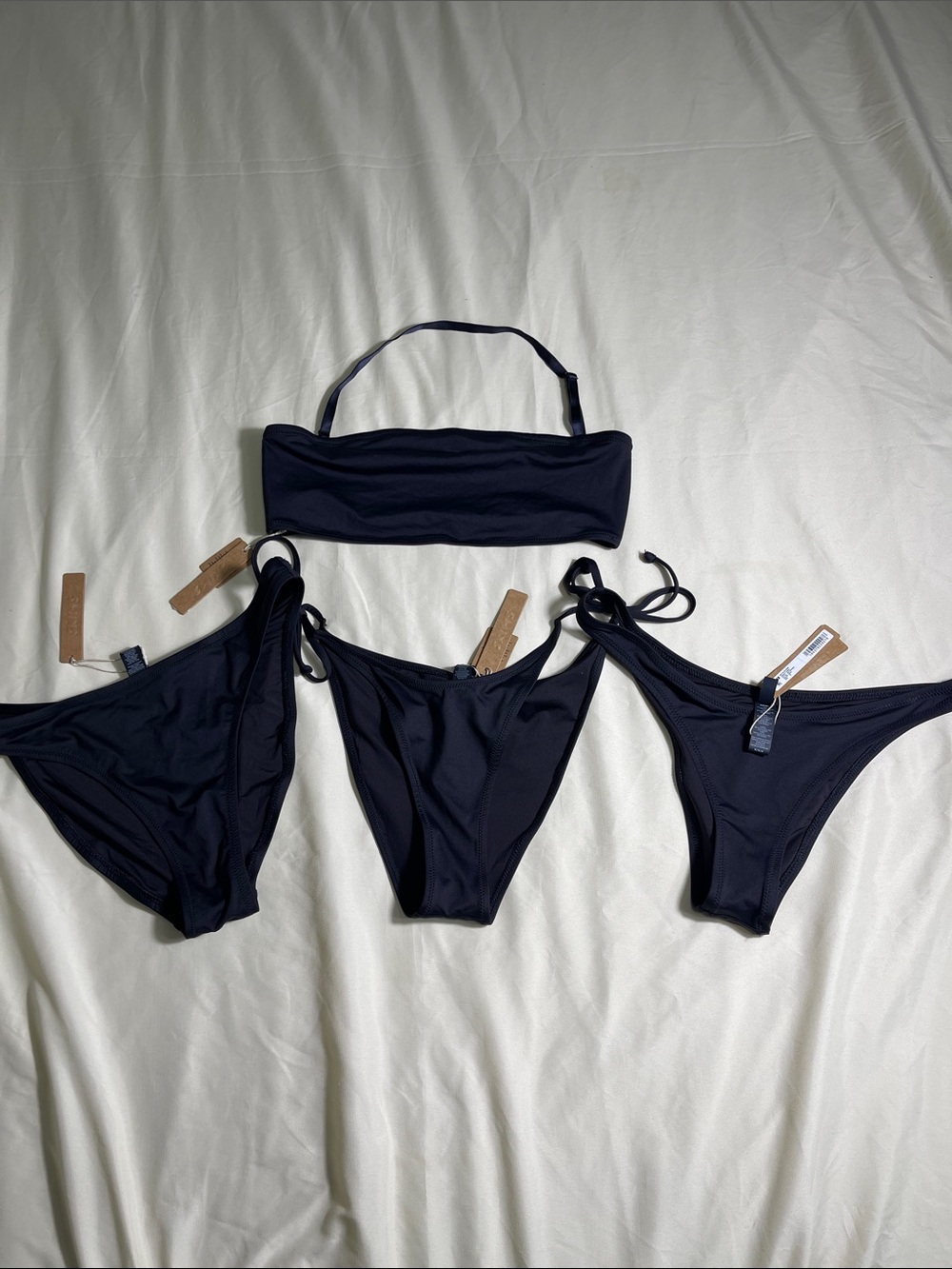 SKIMS 4-Piece Bikini Swim Set Medium Onyx NWT